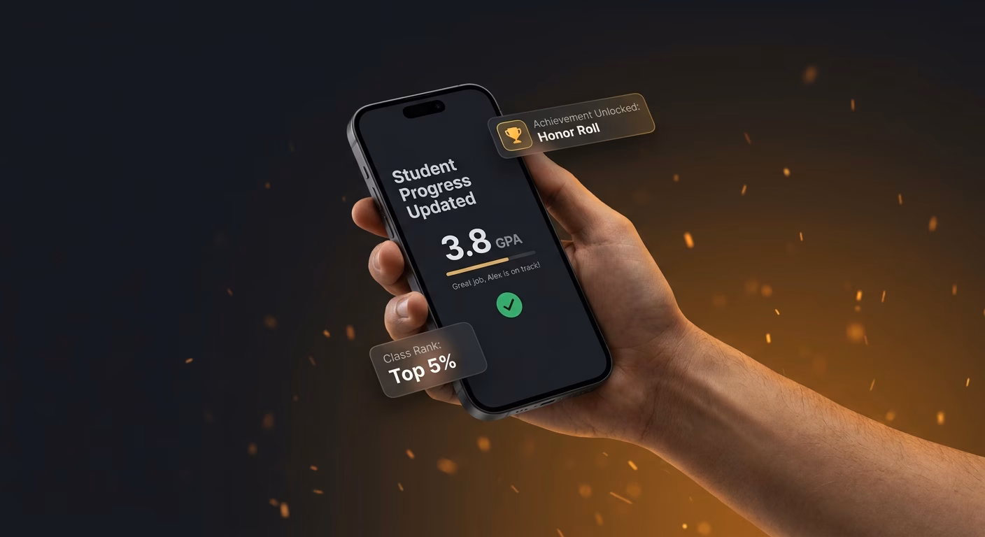 Parents Check Progress From Their Phones