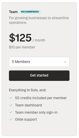 glideos team glide pricing plans breakdown