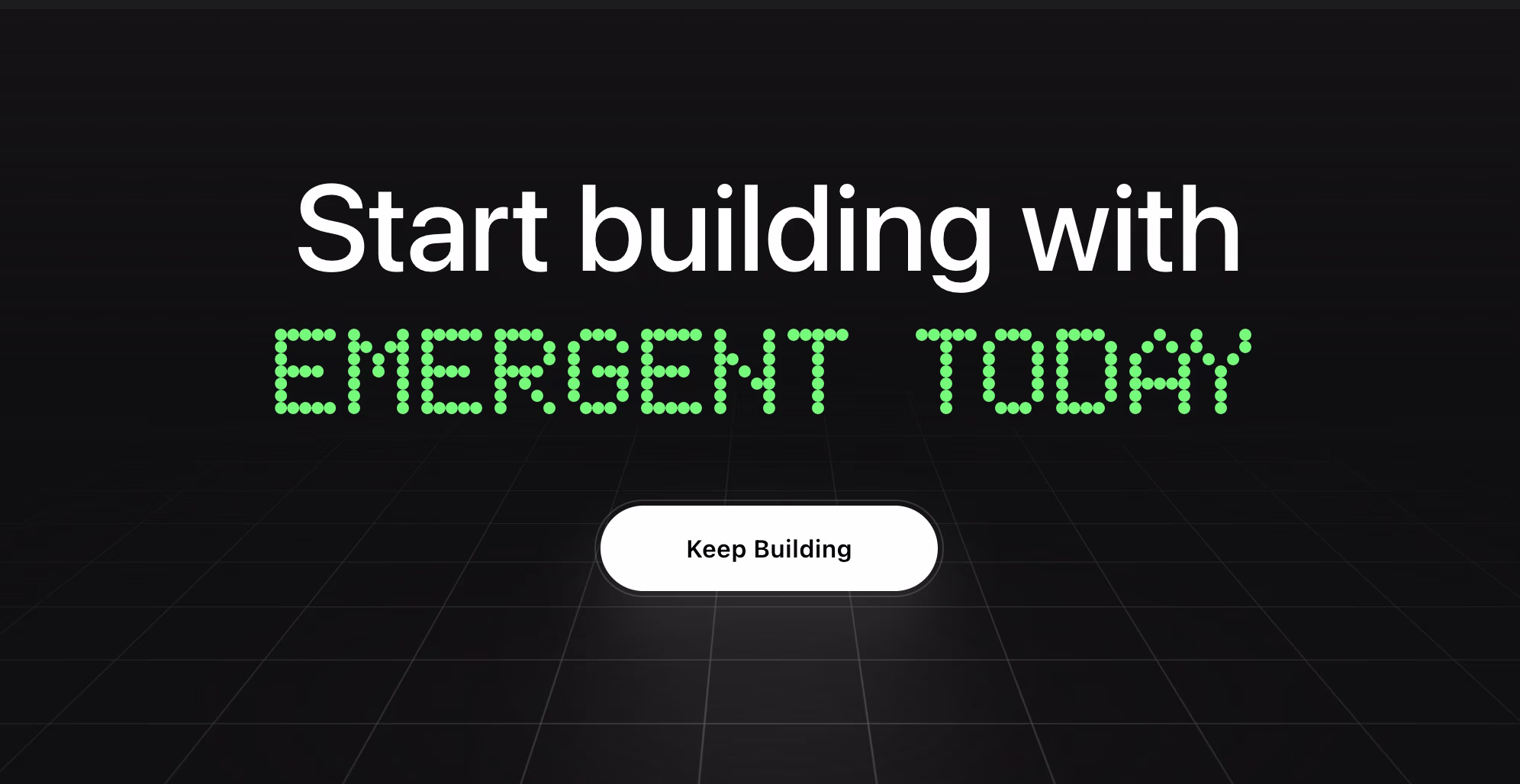  Screenshot of Emergent showing AI app builder.