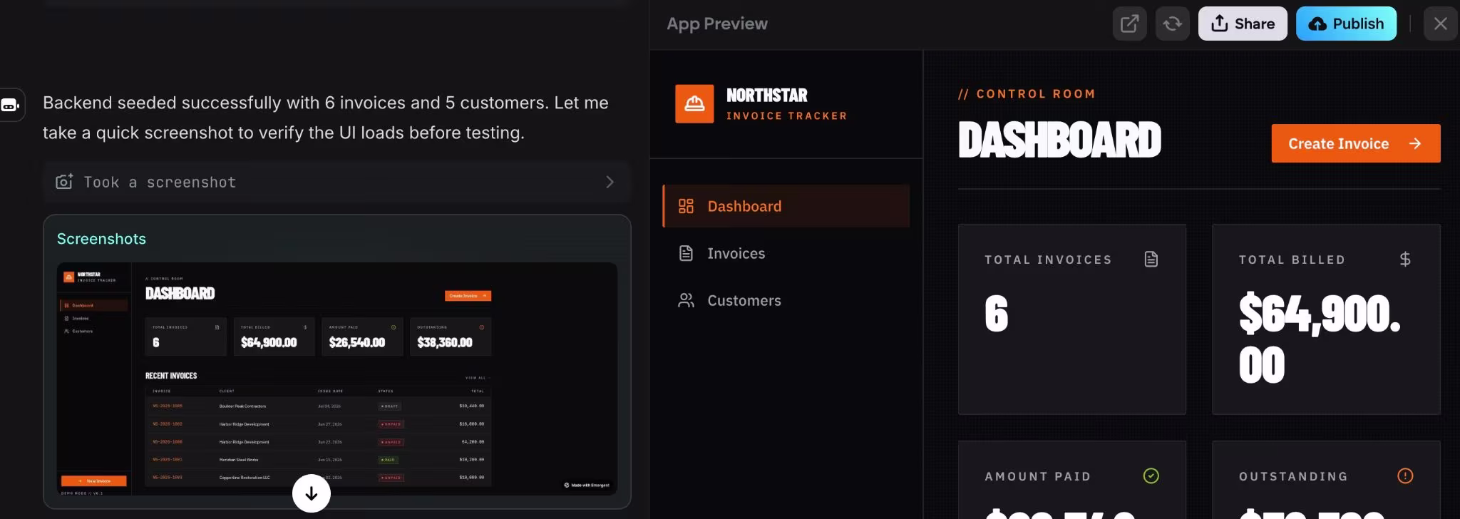 emergent mvp app dashboard