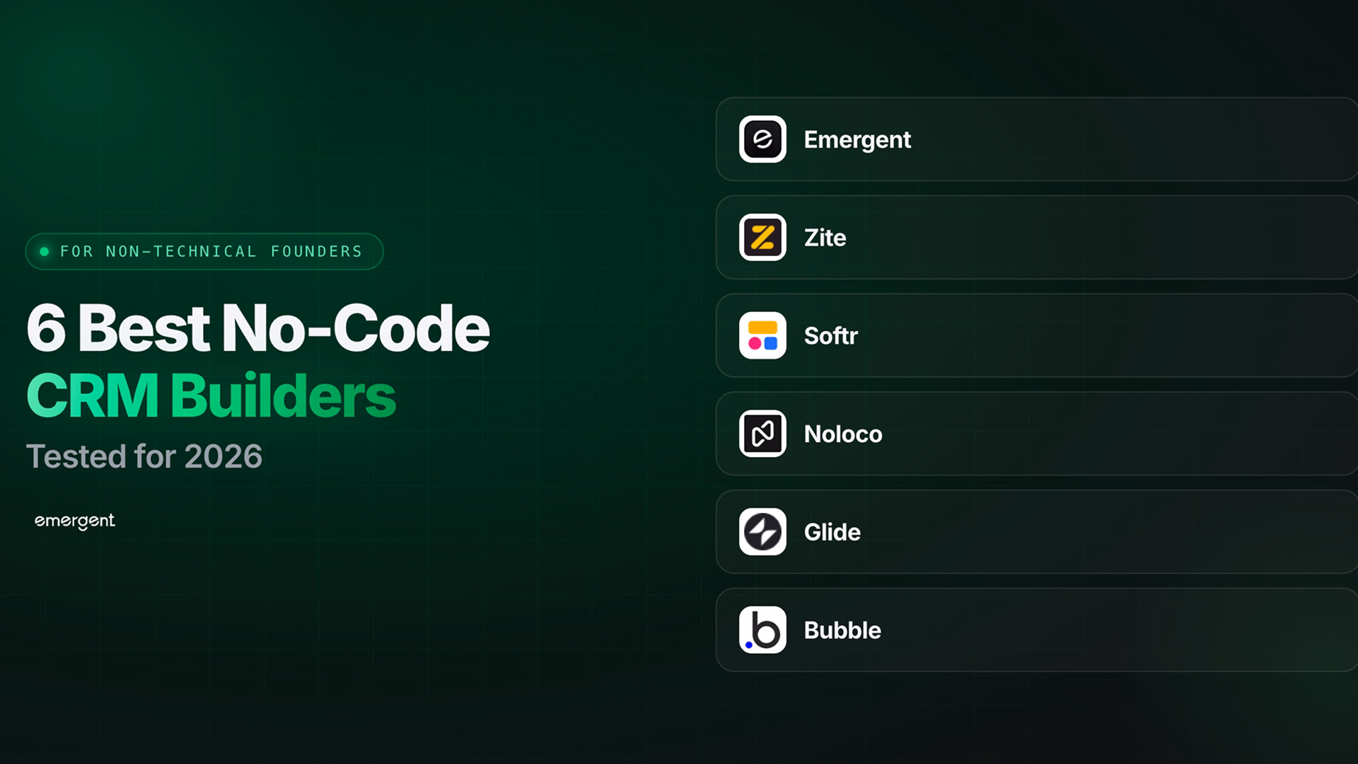 6 Best No-Code CRM Builders for Non-Technical Founders in 2026