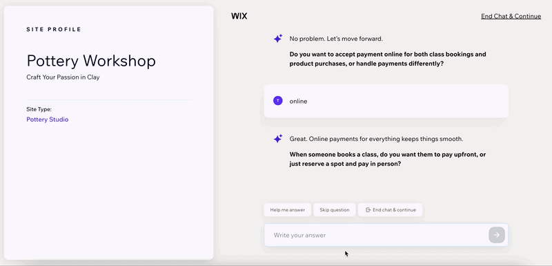 wix ai editor feature