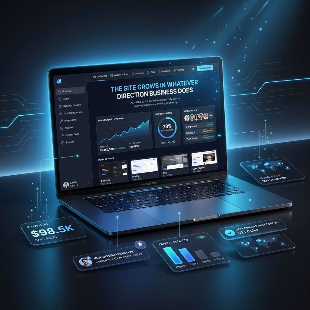 The Site Grows In Whatever Direction Business Does