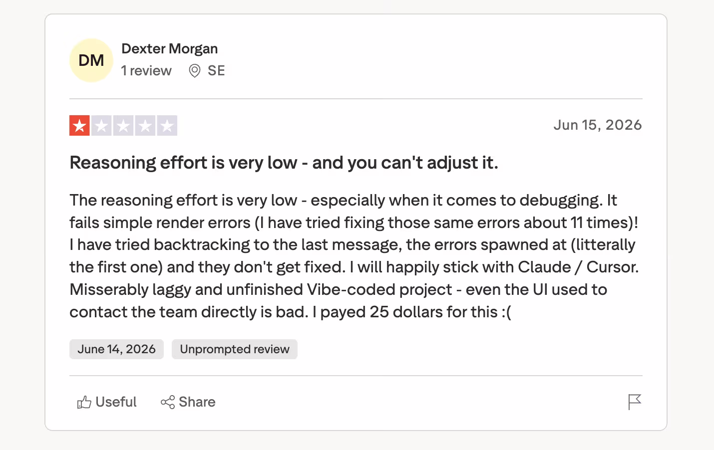 newly user review dexter