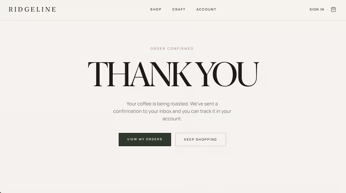 thank you page