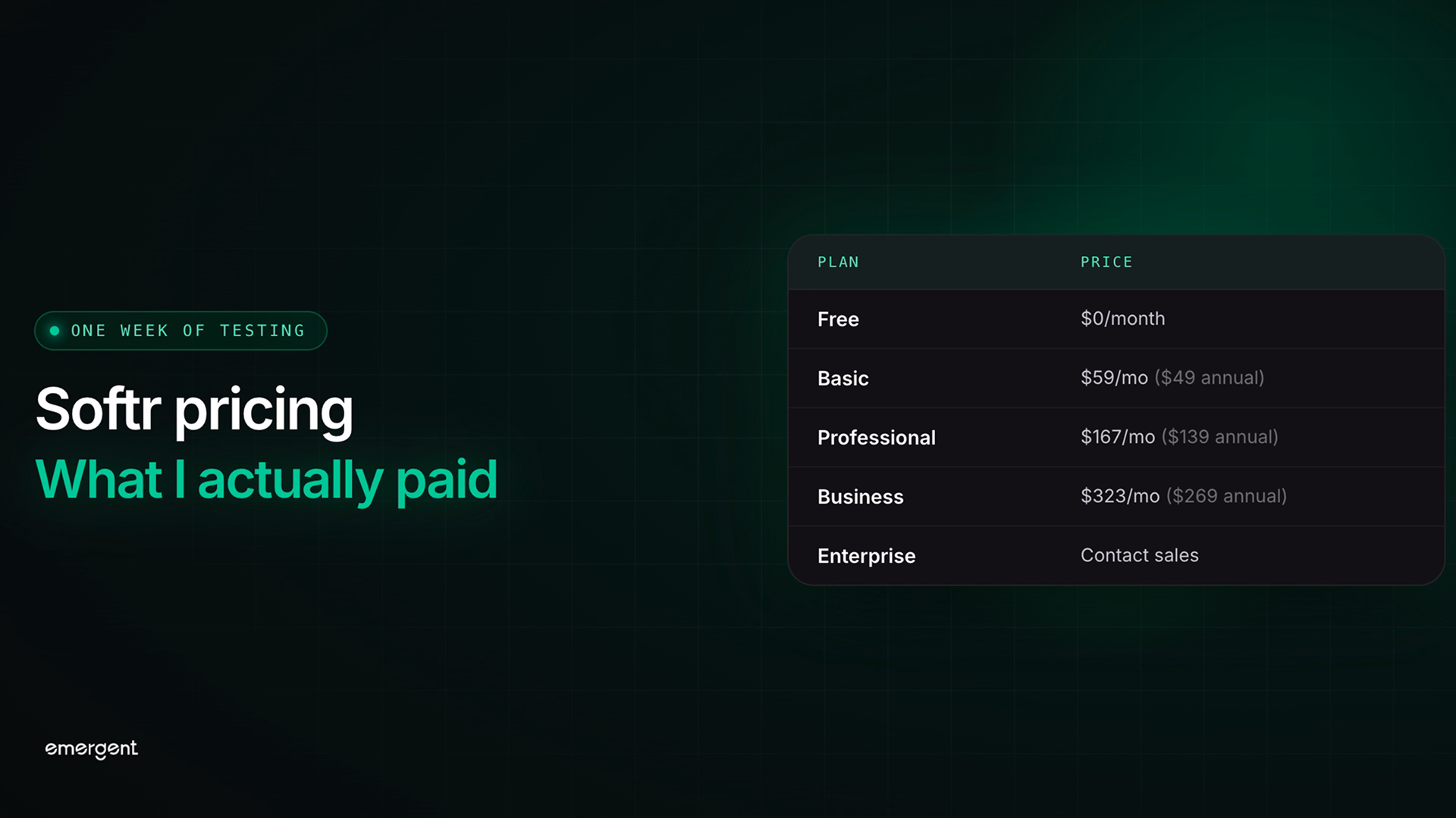 softr pricing