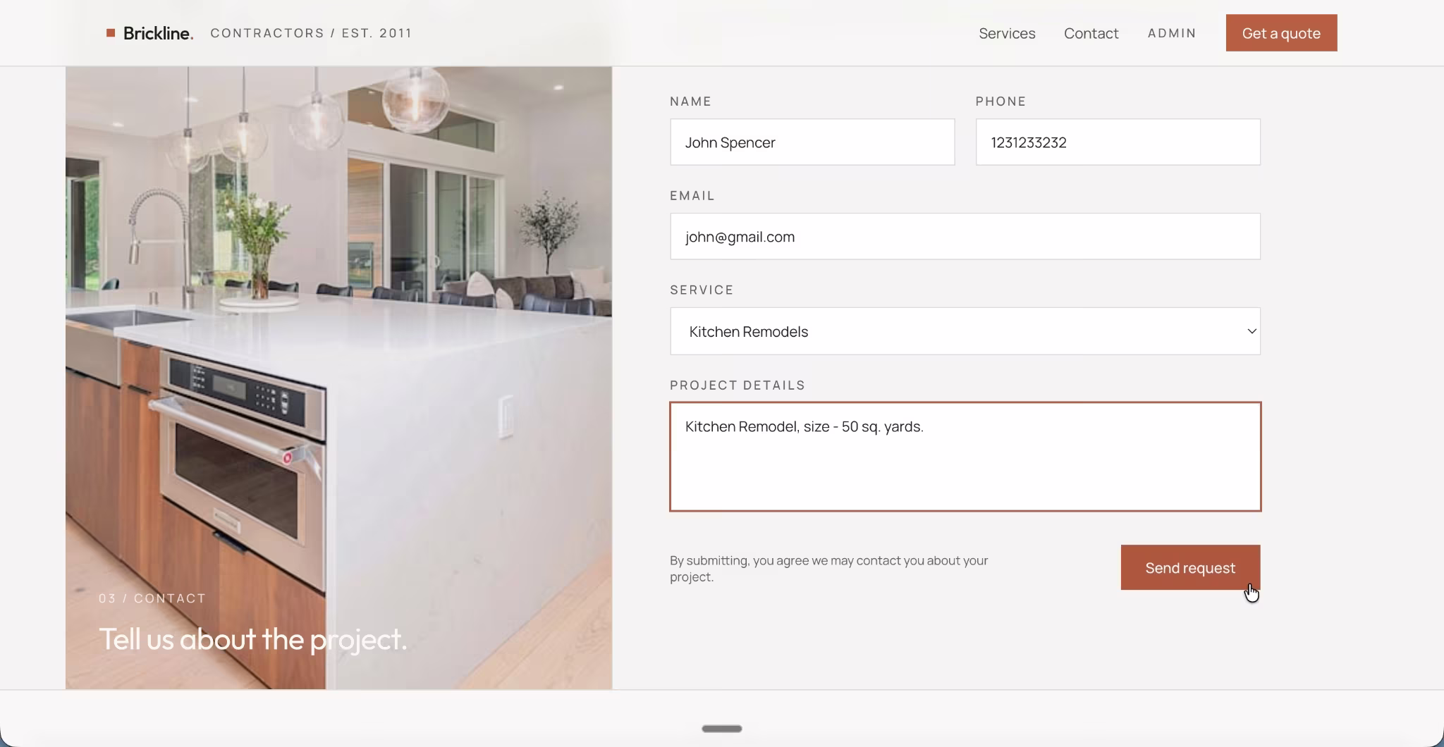 brickline lead details page