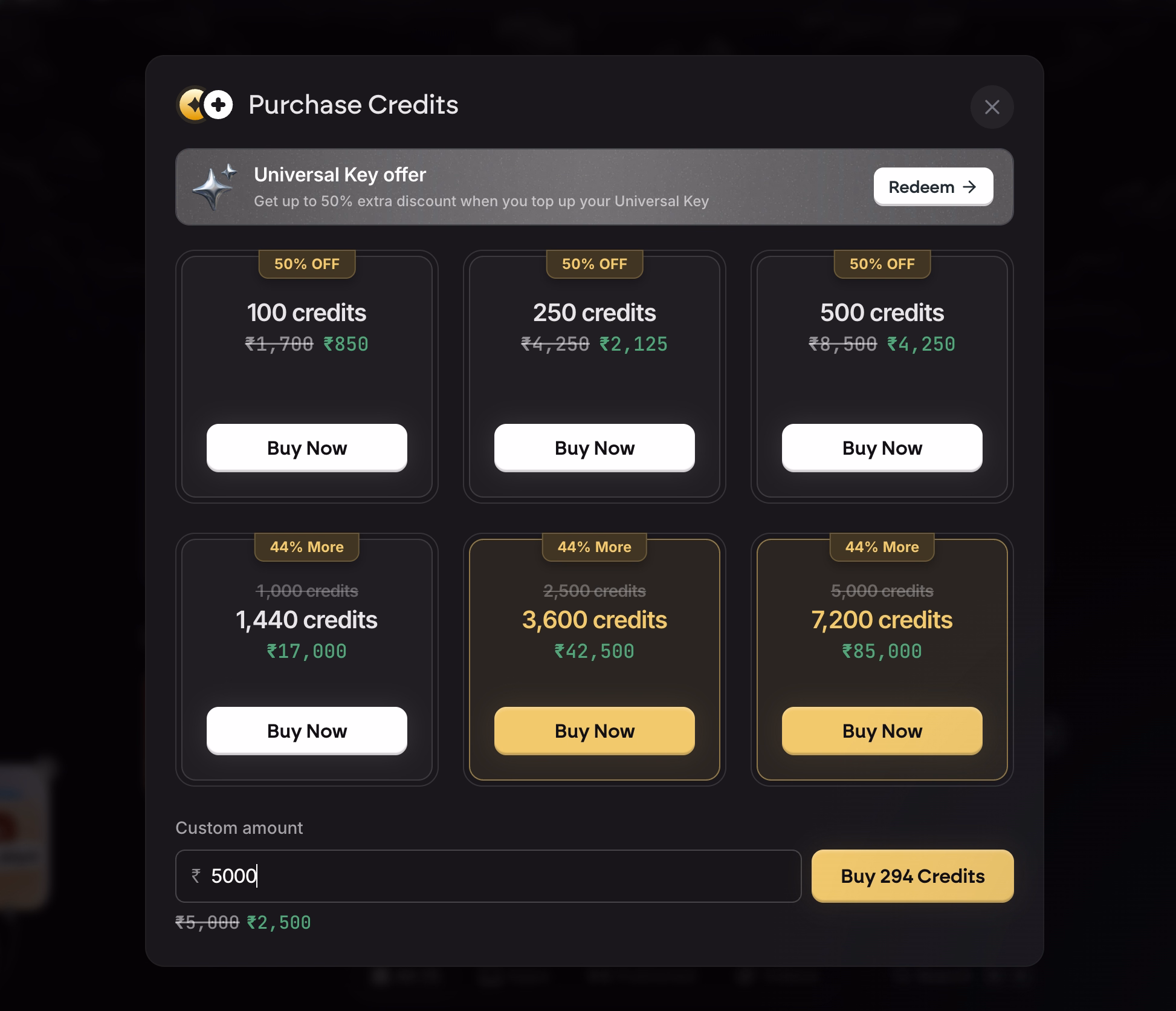 purchase credits