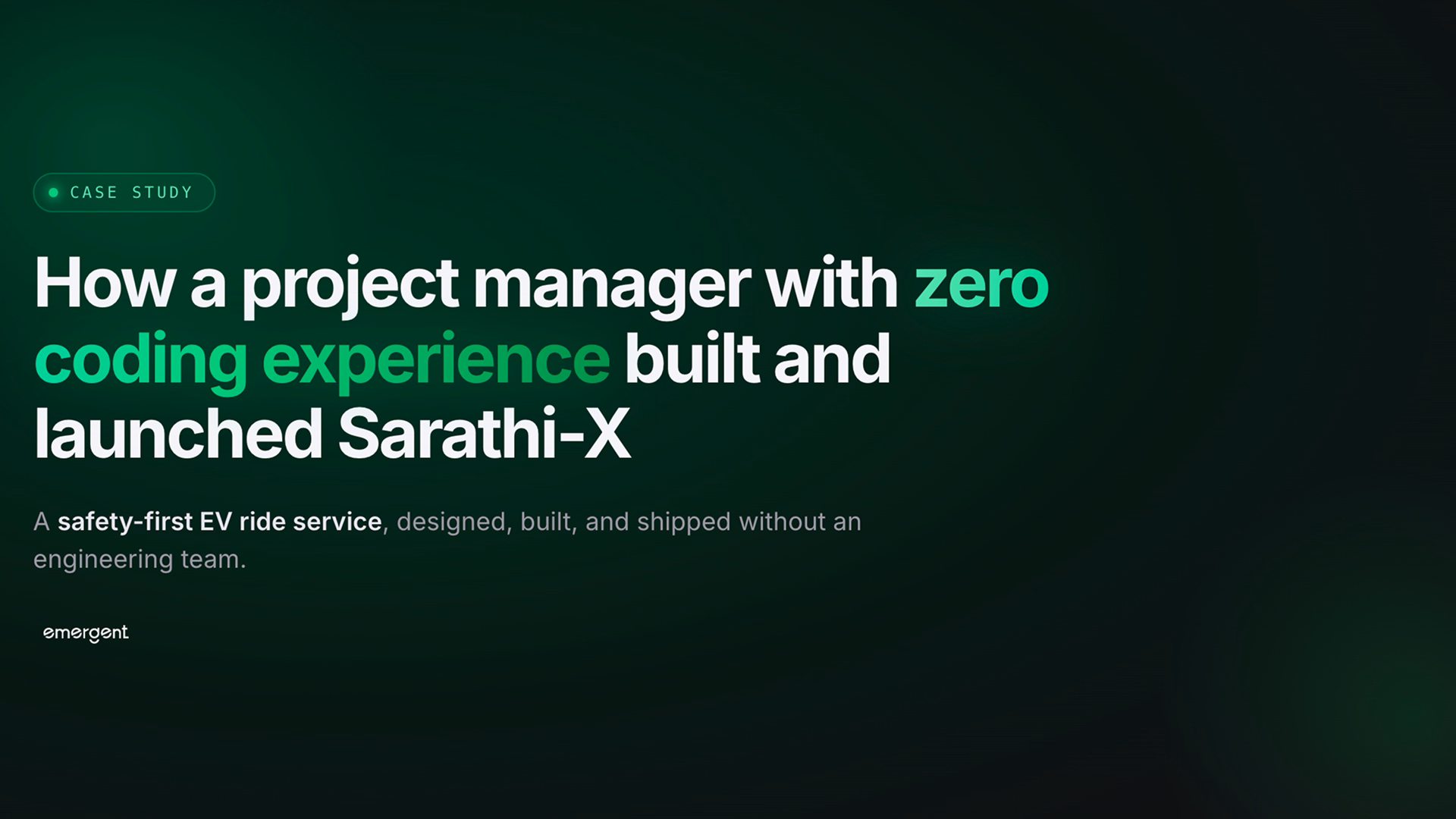 project manager built and launched sarathi x
