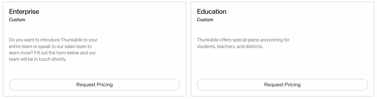 thunkable enterprise and education plan