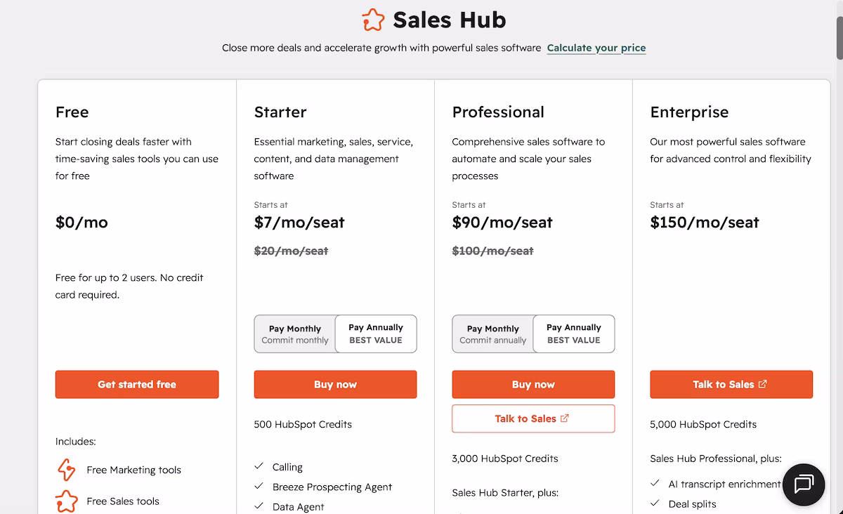 hubspot pricing