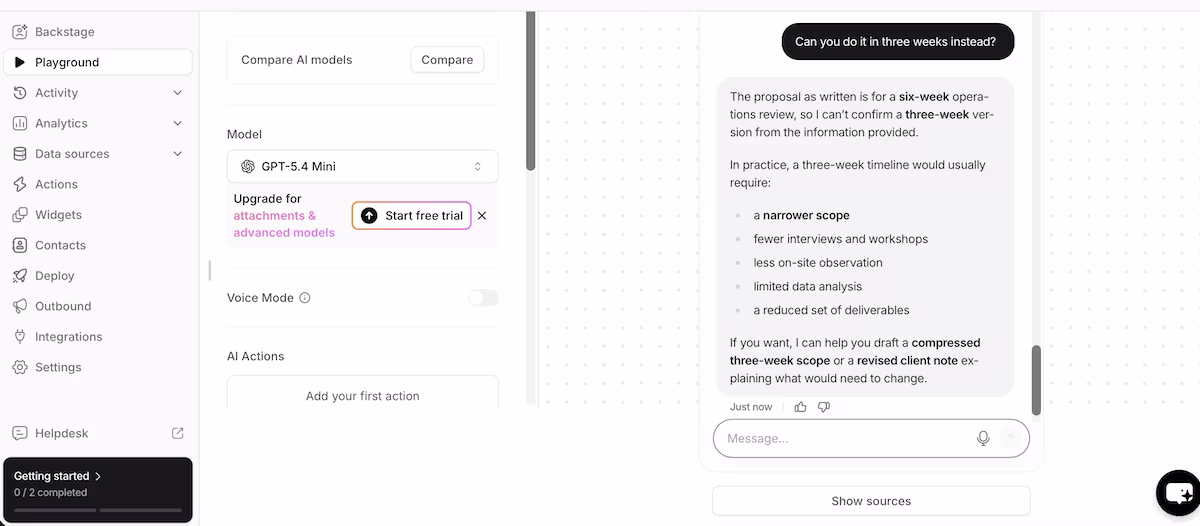 chatbase three week answer