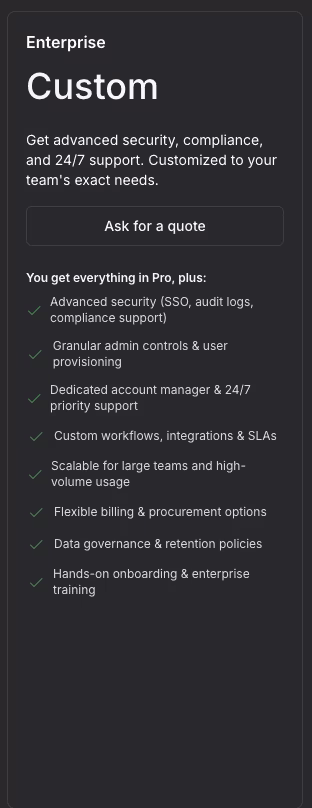 bolt enterprise plan details