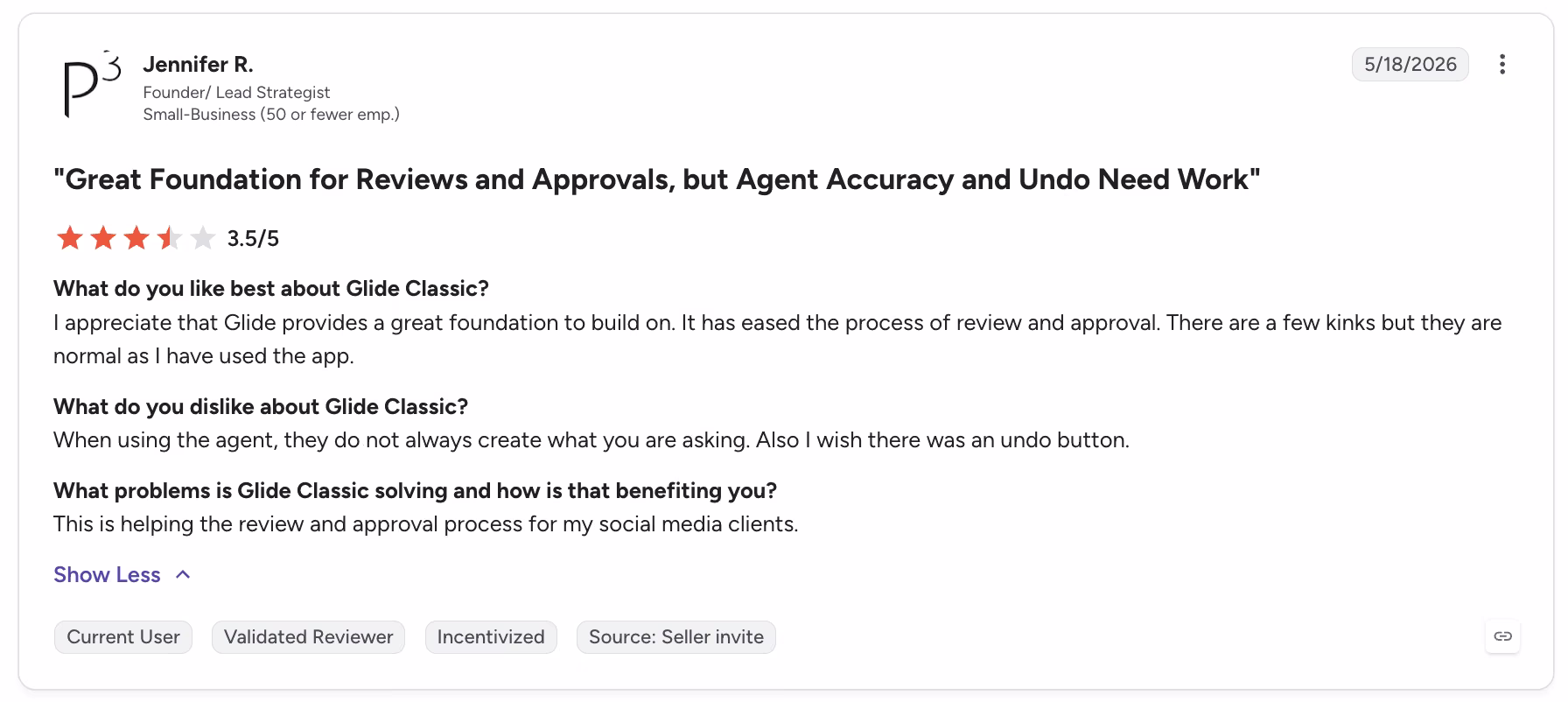 glide user review jennifer