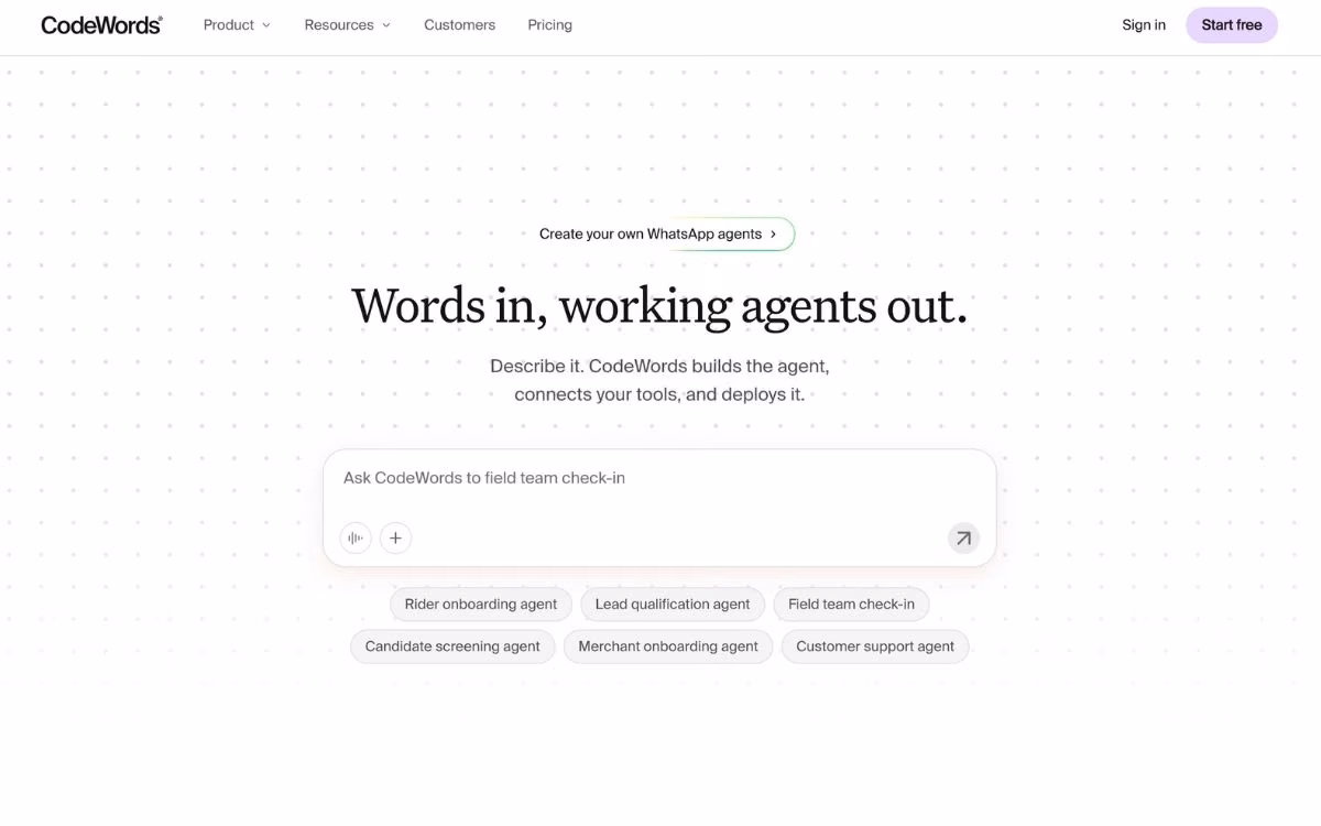 codewords best for building automations by chat
