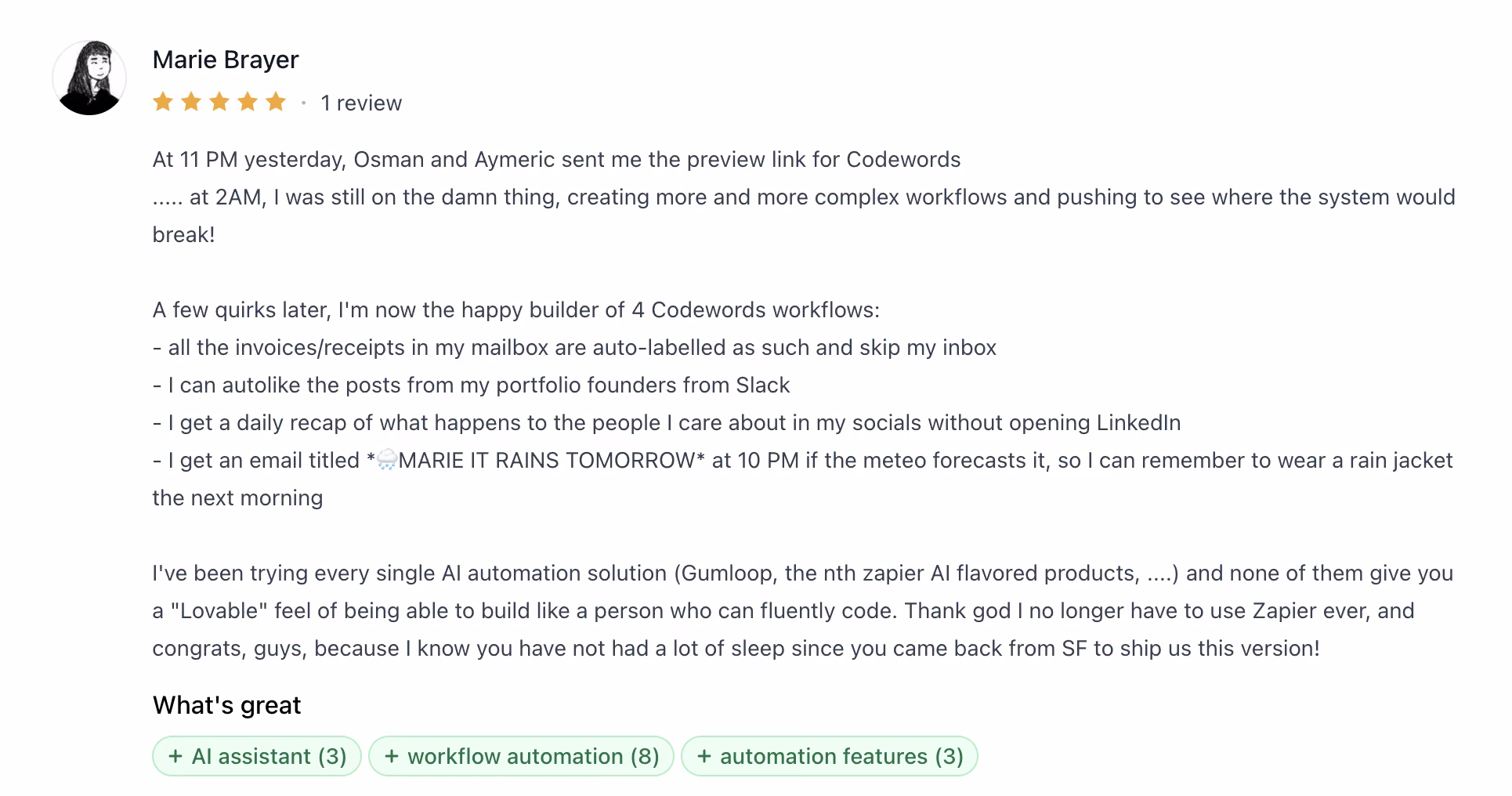 codewords user review marie