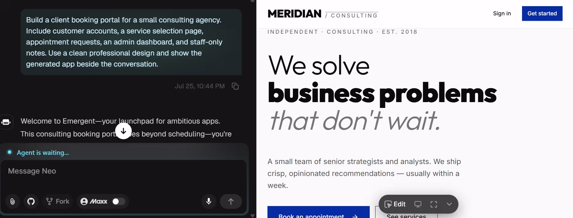 From Product Brief to Working App by Emergent