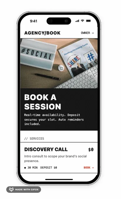 Booking and scheduling app created with Emergent