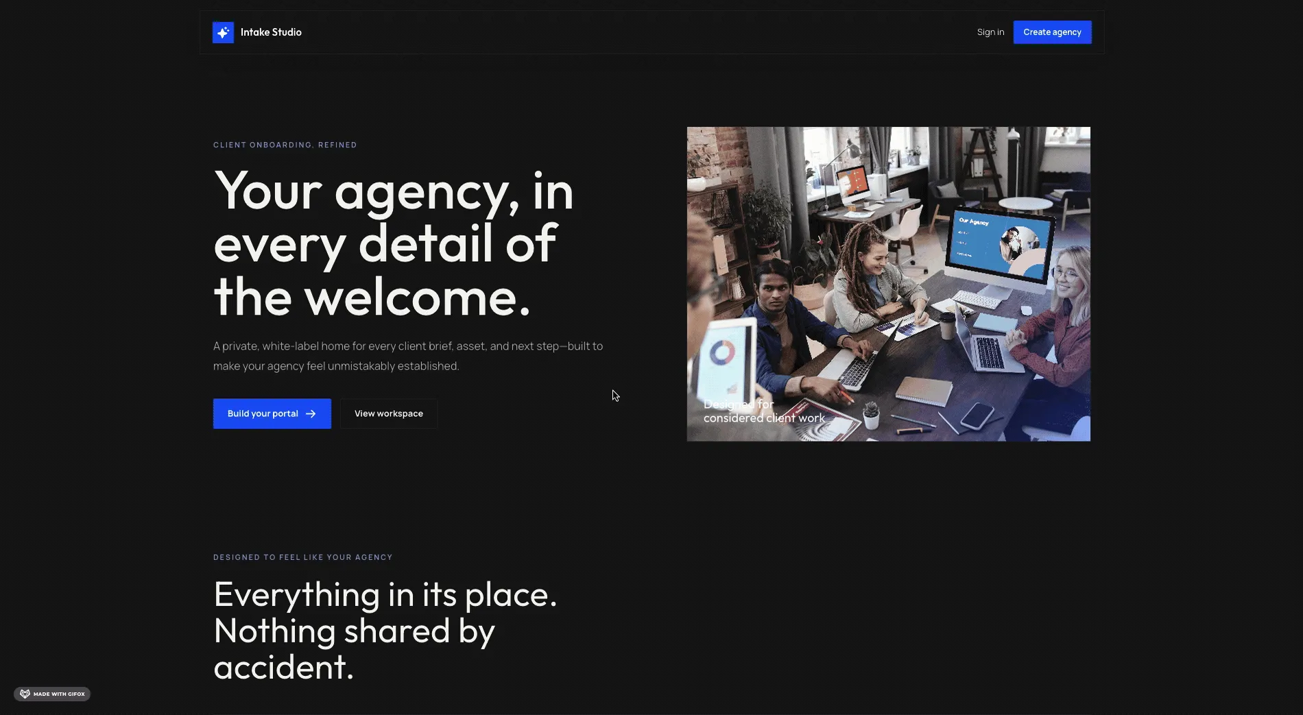 Client onboarding portal created with Emergent