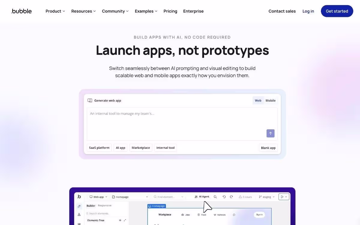bubble homepage