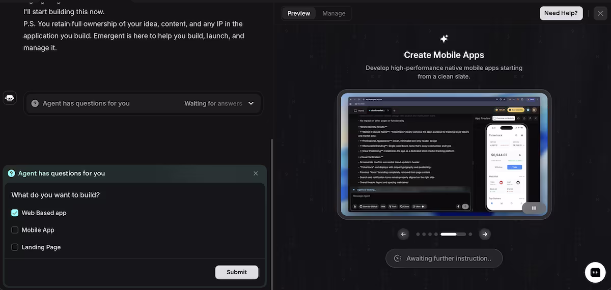 emergent agents question