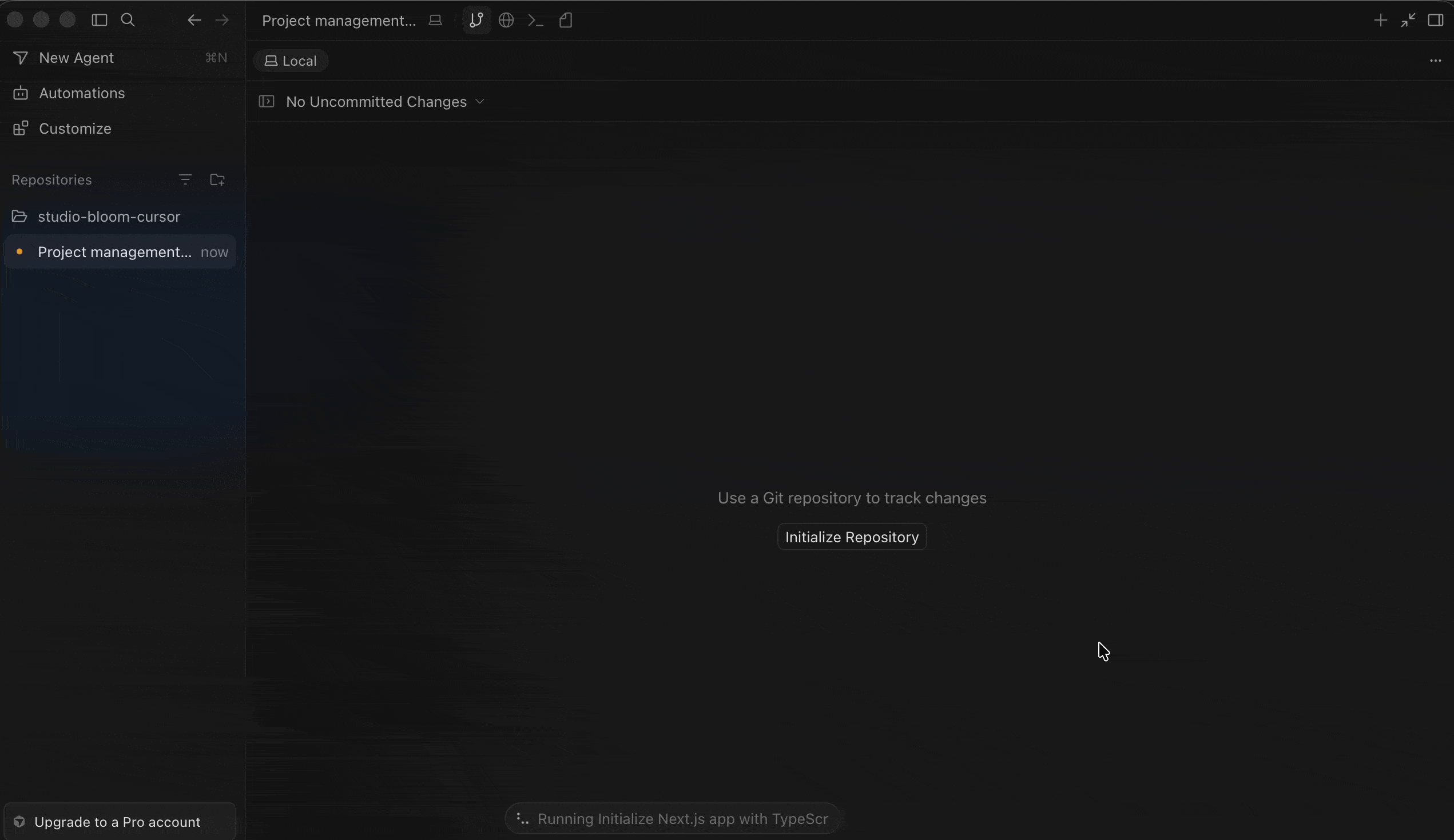 cursor agent running