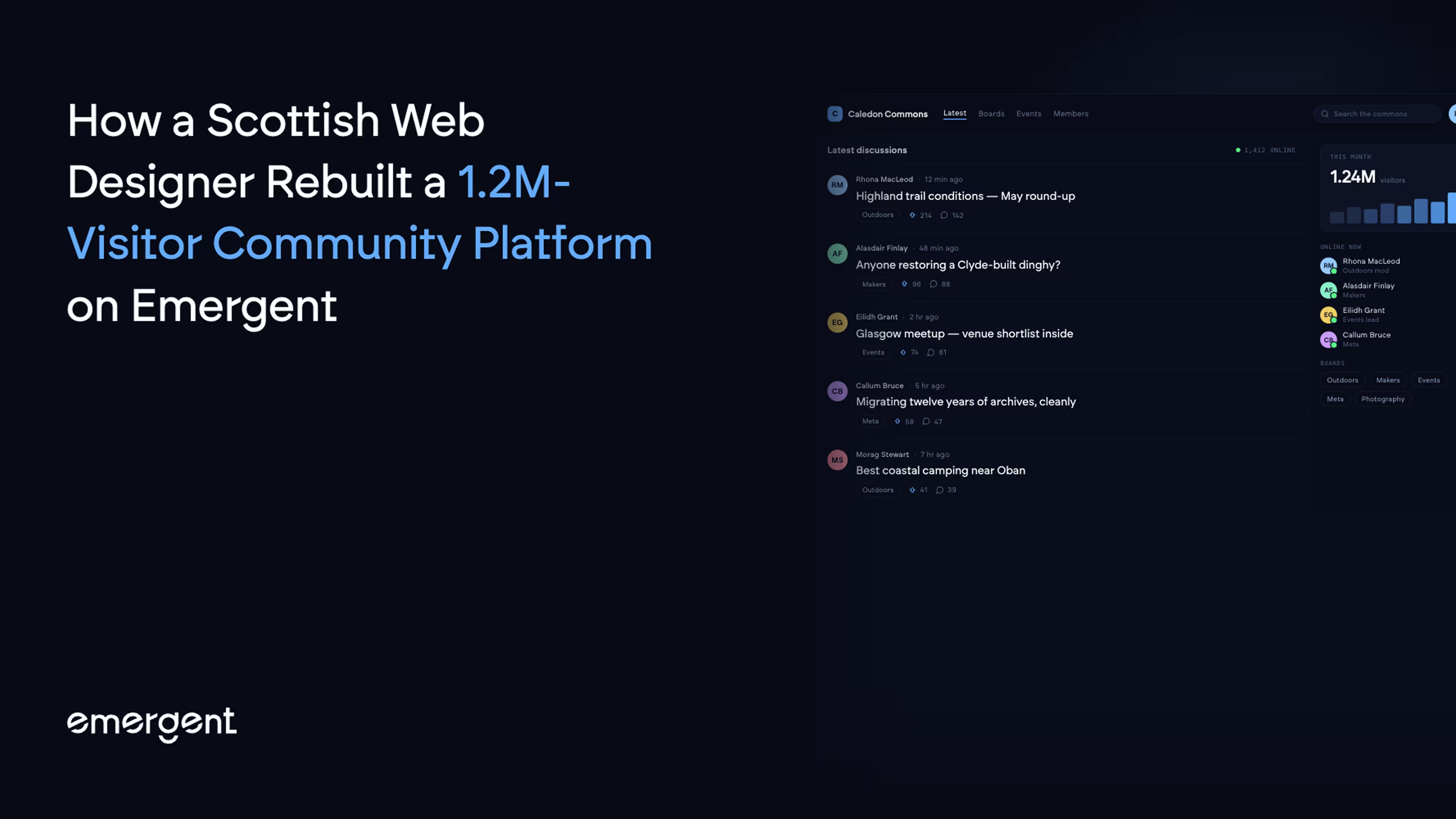 How a Scottish Web Designer Rebuilt a 1.2M-Visitor Community Platform on Emergent