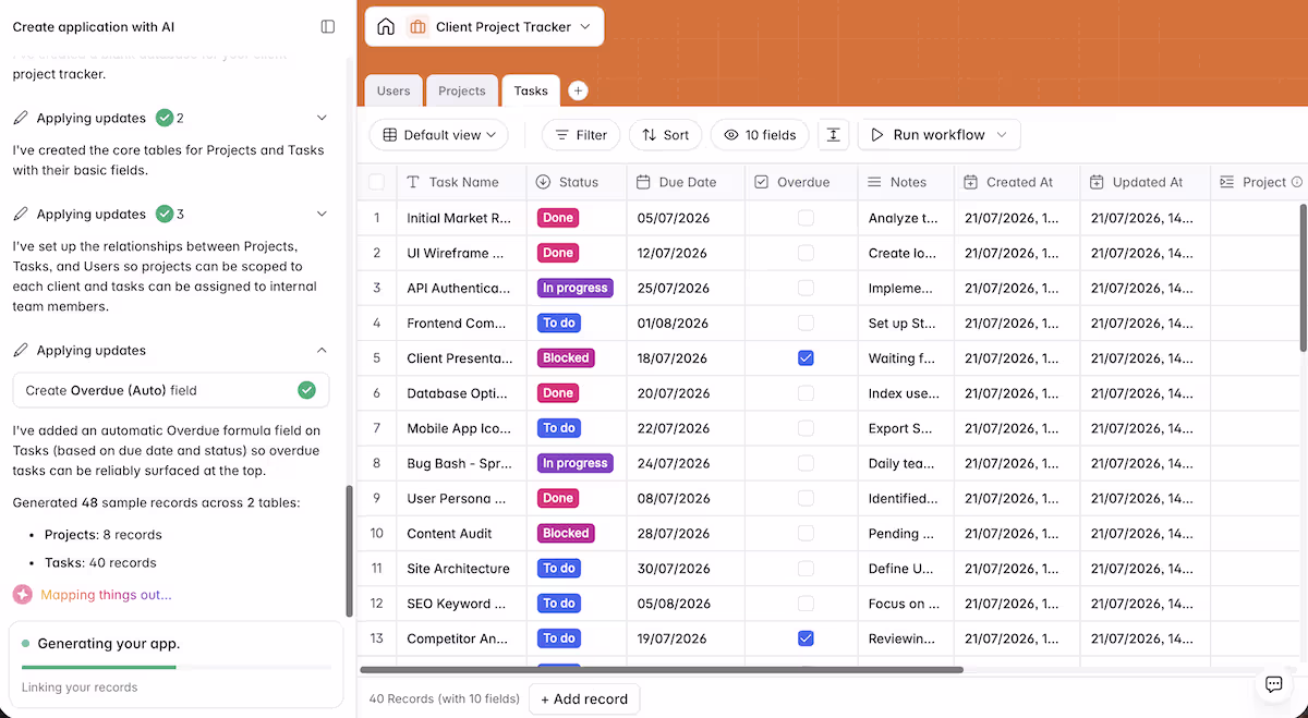 Softr Tasks Table