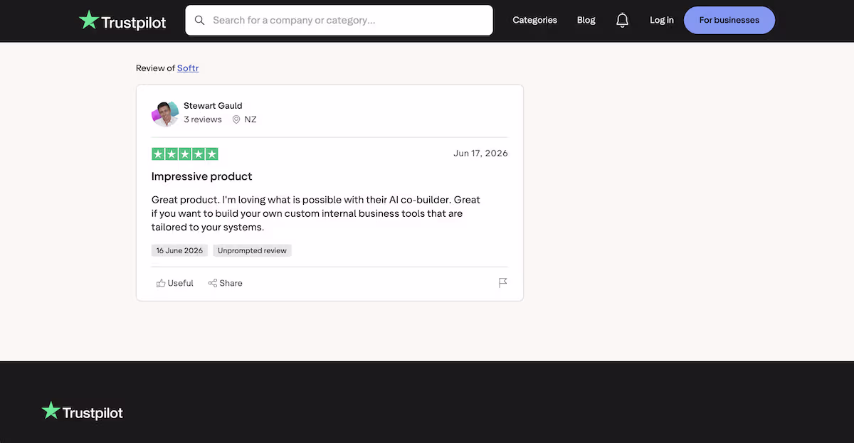 softr review 2