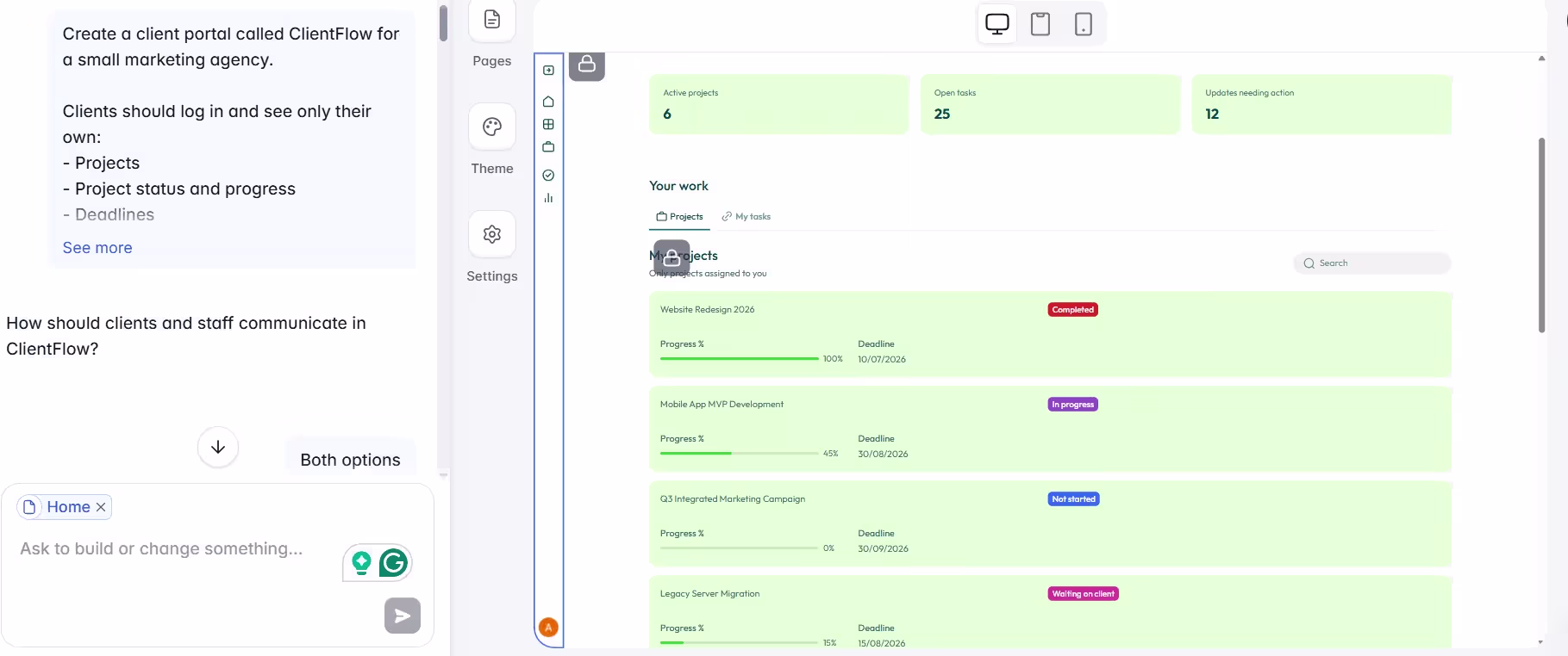 softr no code saas client portal