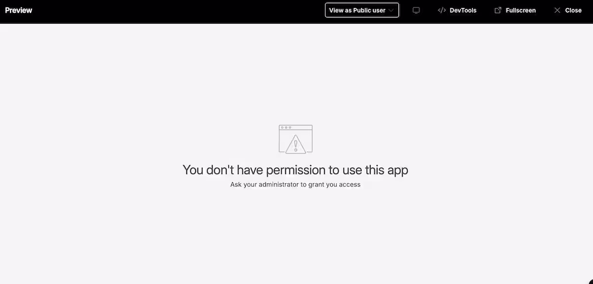 budibase viewed as public user