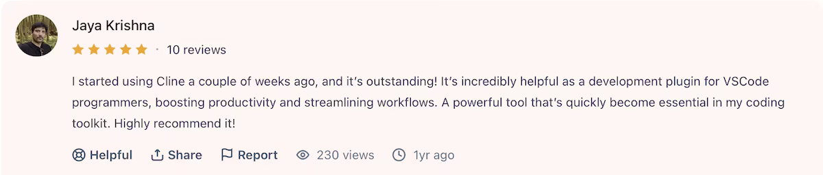 cline review by jaya