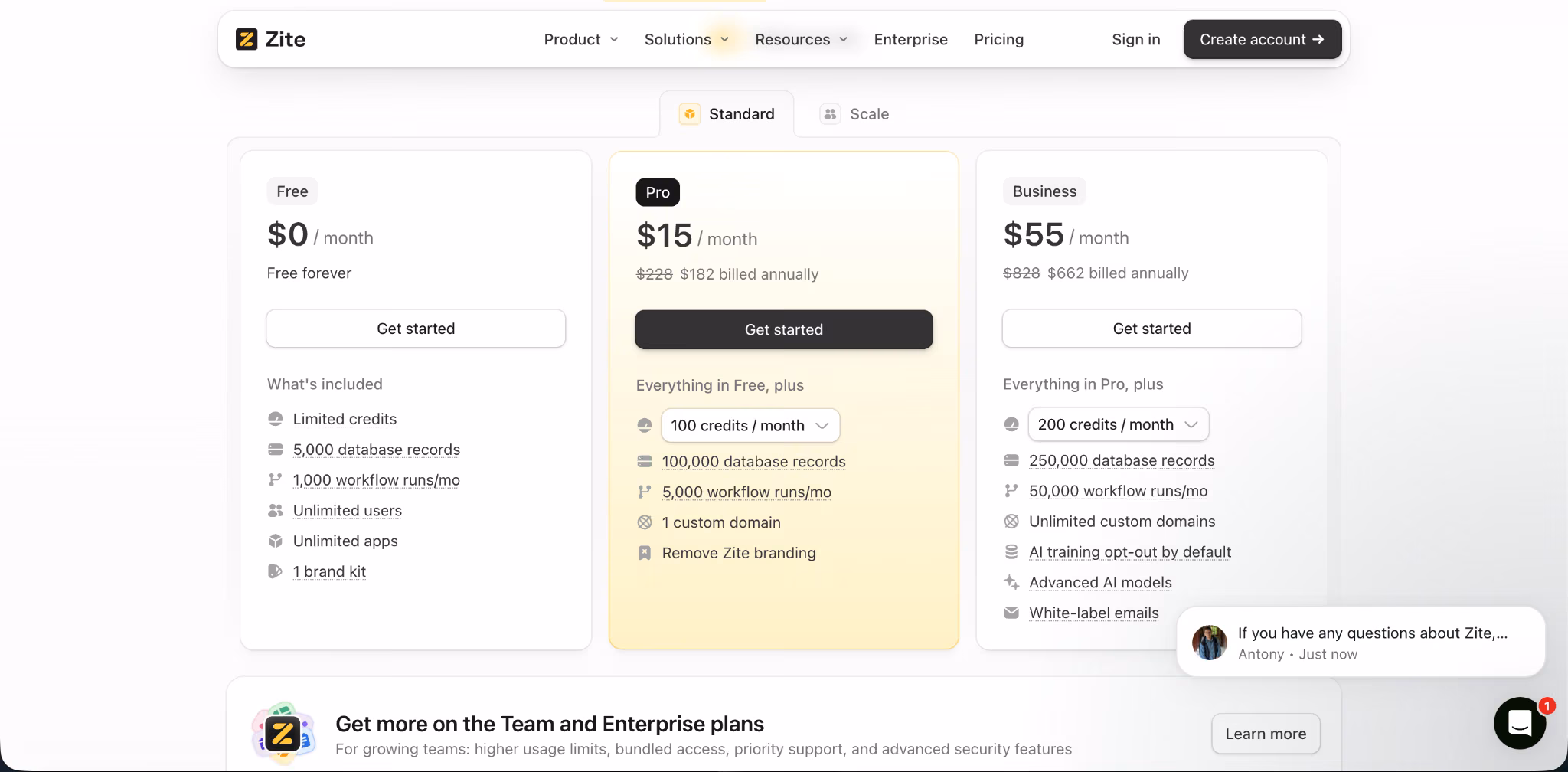 zite pricing