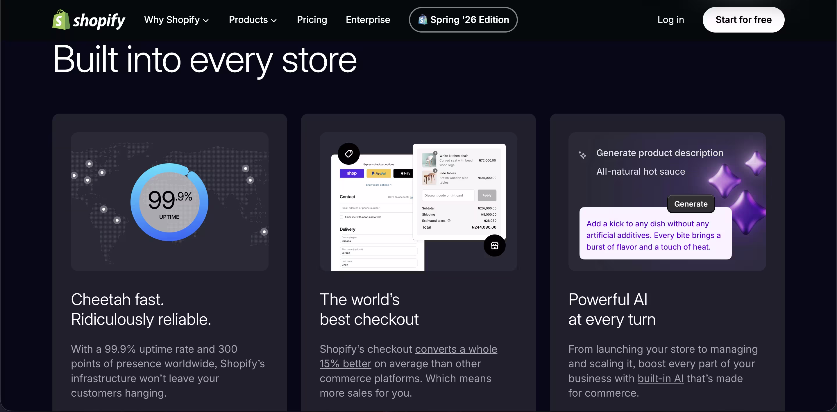 shopify homepage