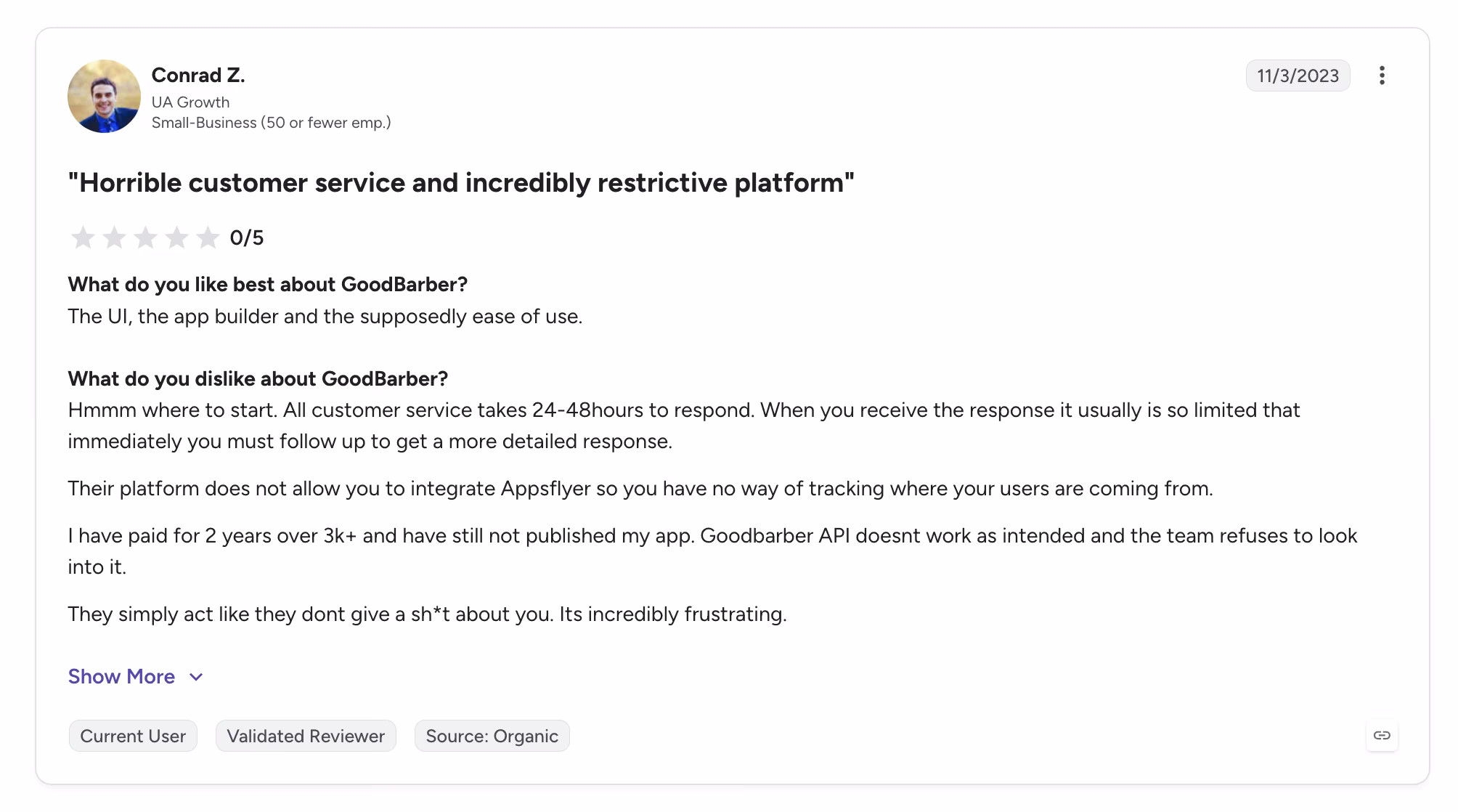 goodbarber reviews user review mirian