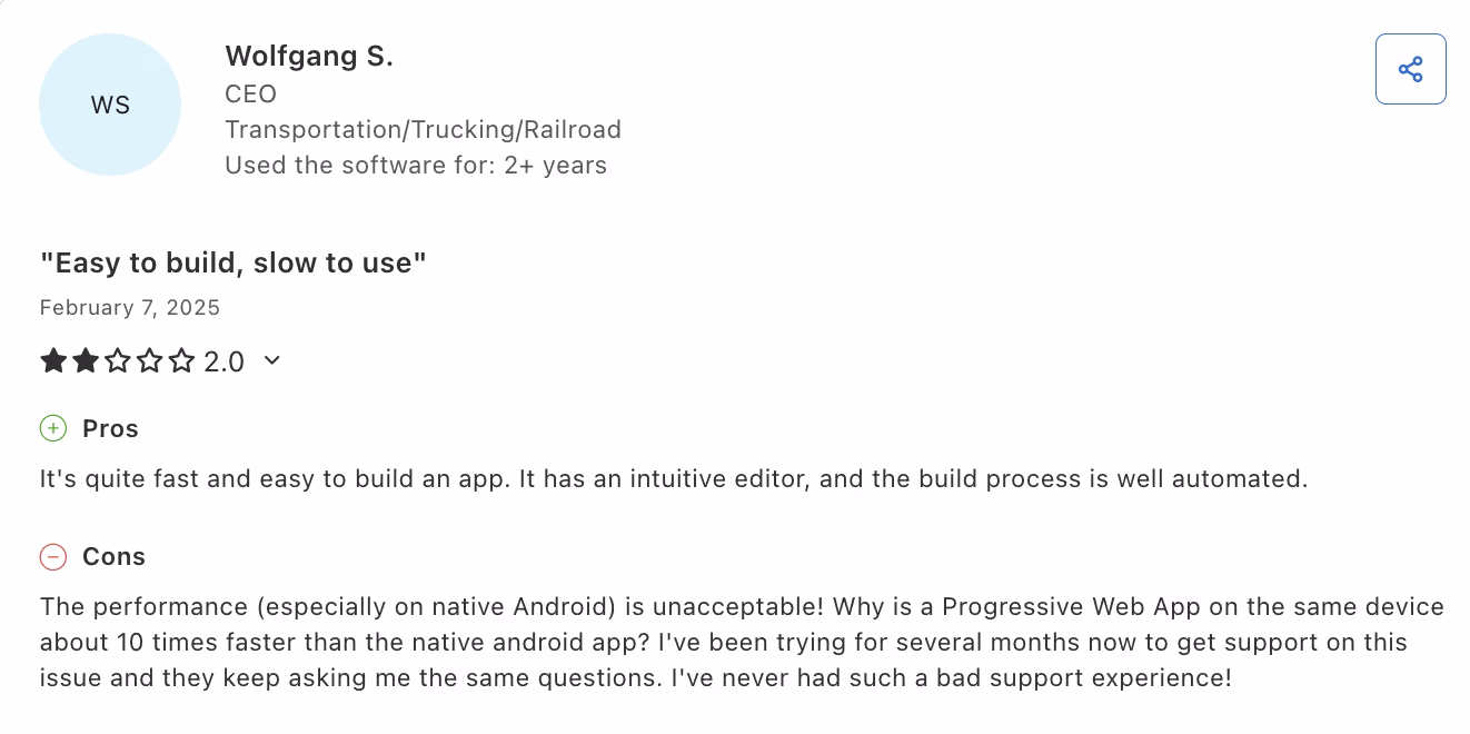 adalo review by wolfgang