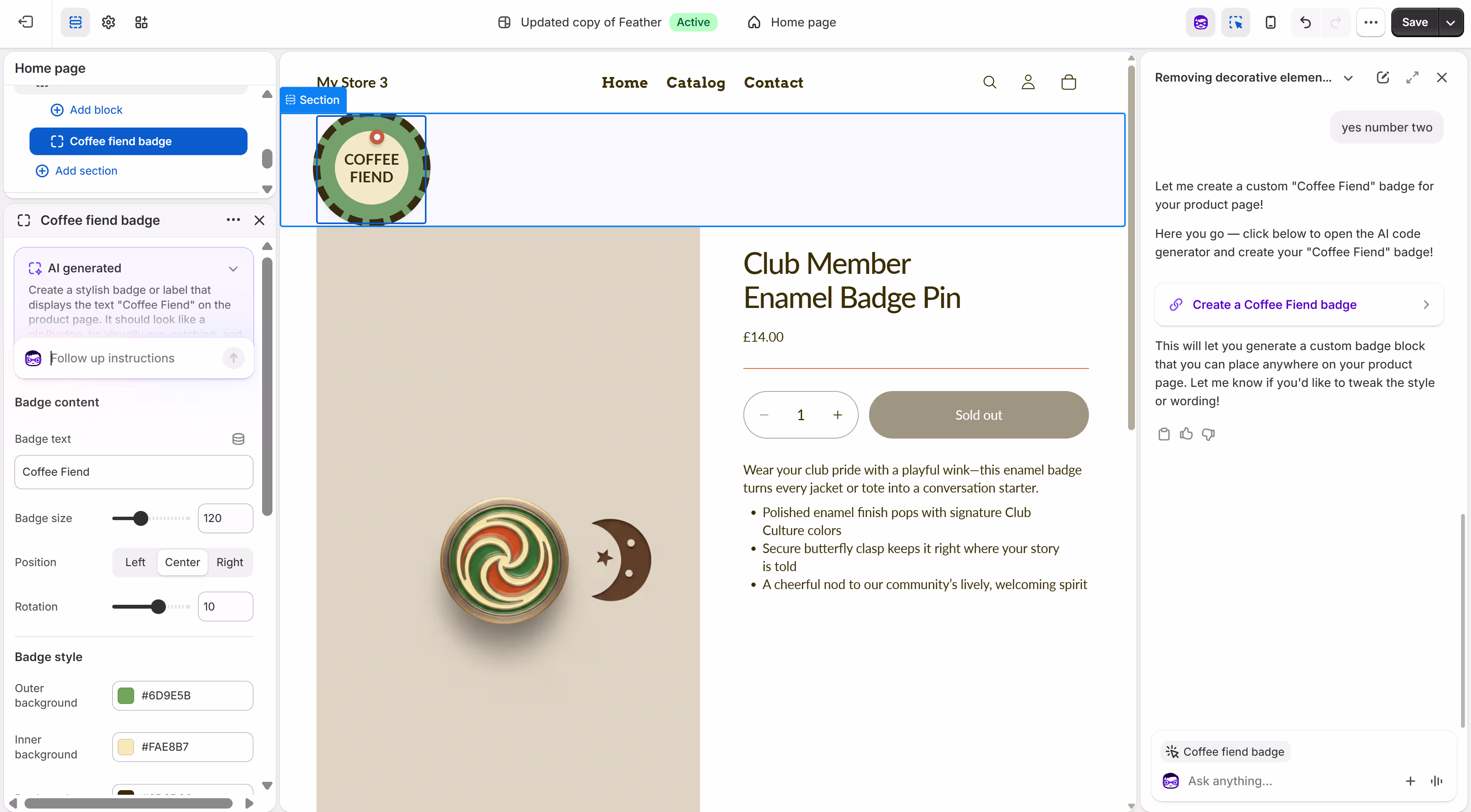 shopify cartoon style badge