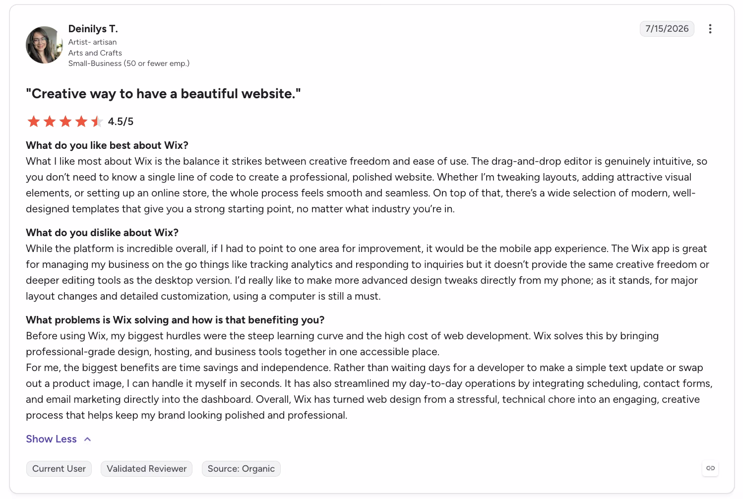 wix review by deinilys
