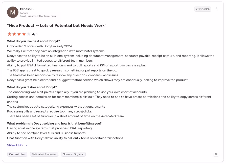 docyt review by minesh