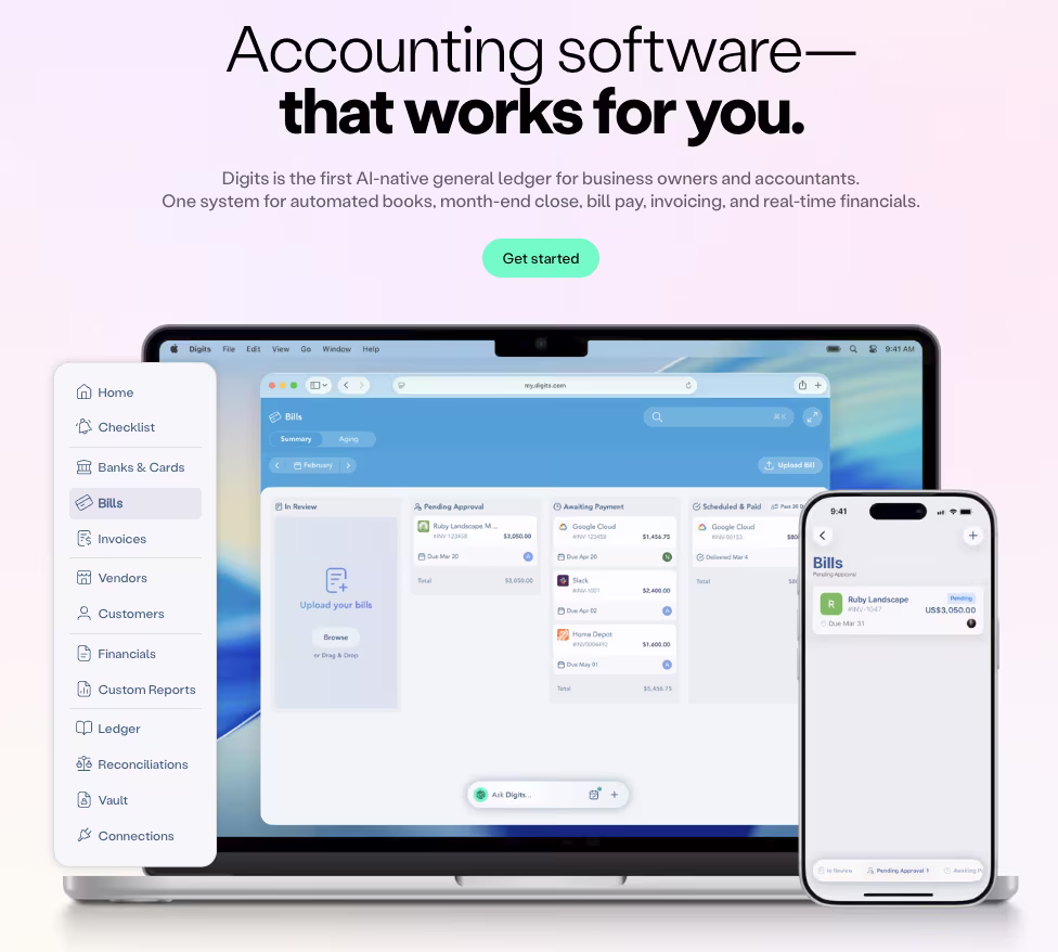 digits best for automated day to day bookkeeping