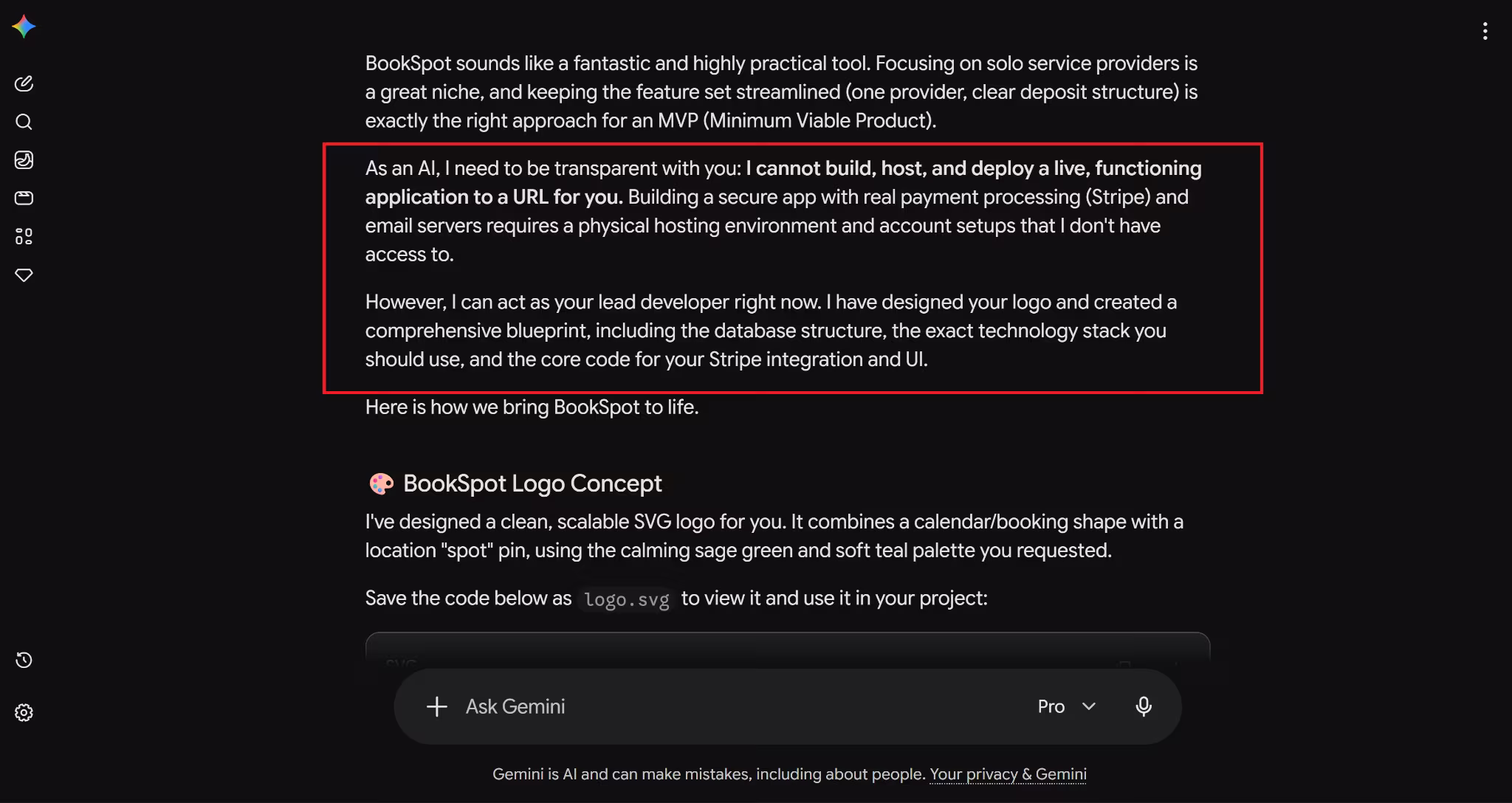 the test can google gemini build an app