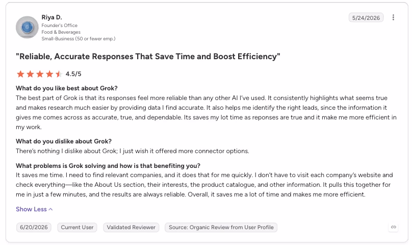 grok review by riya