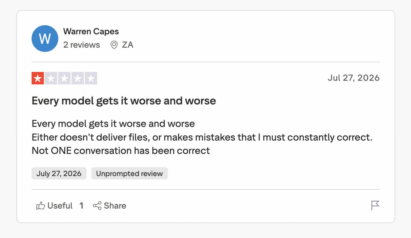 chatgpt trustpilot review