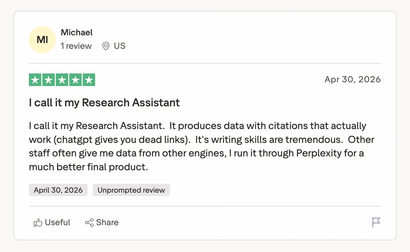 perplexity trustpilot review