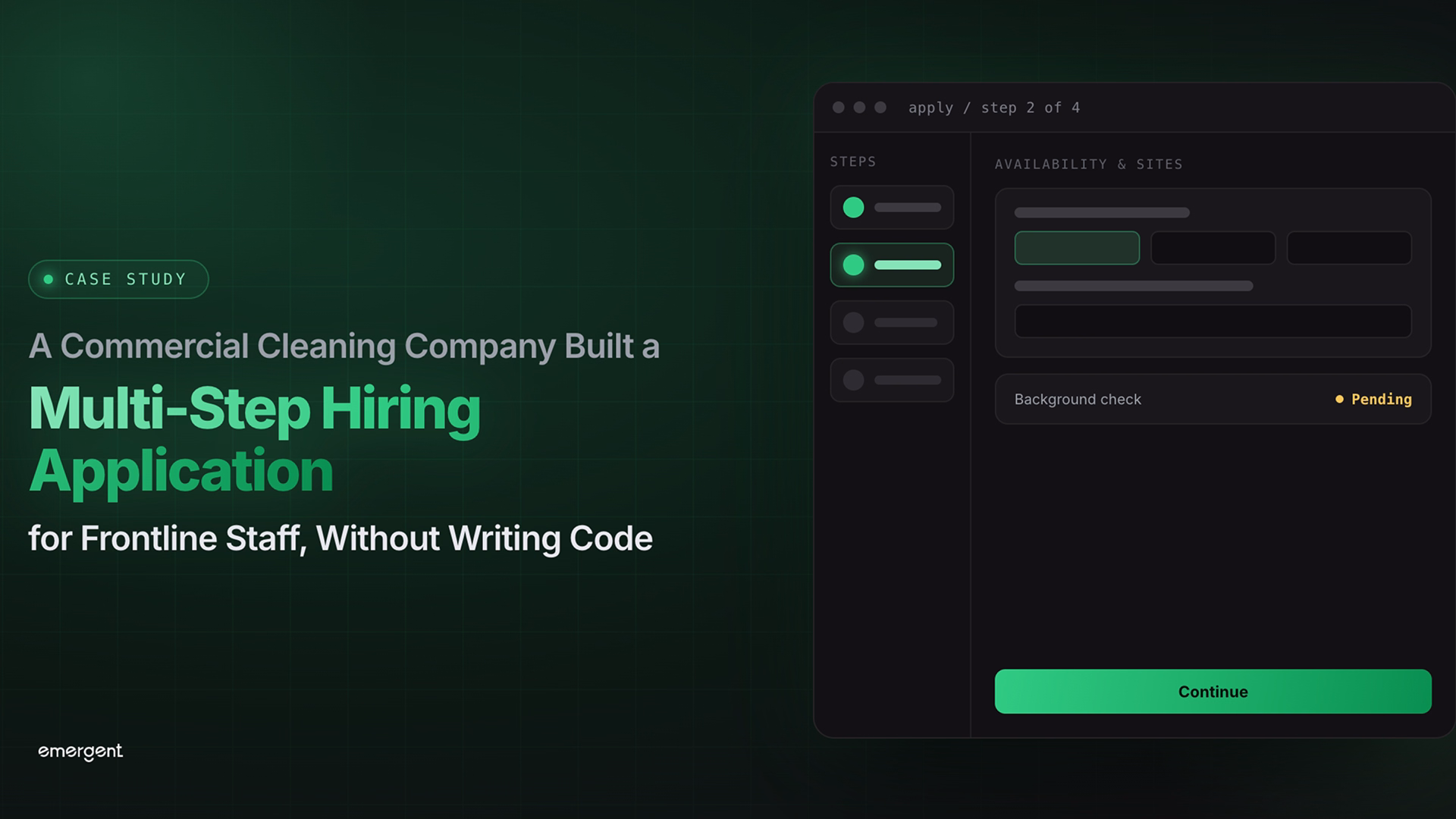 commercial cleaning company built multi step hiring app