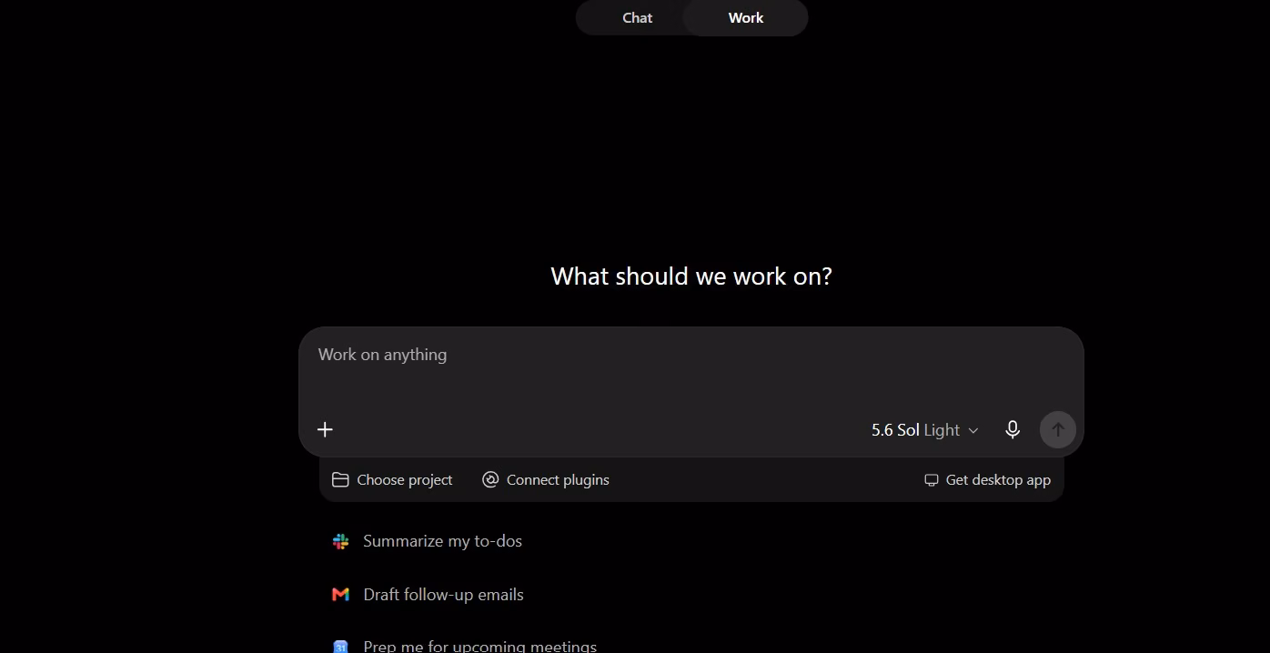 chatgpt main workspace