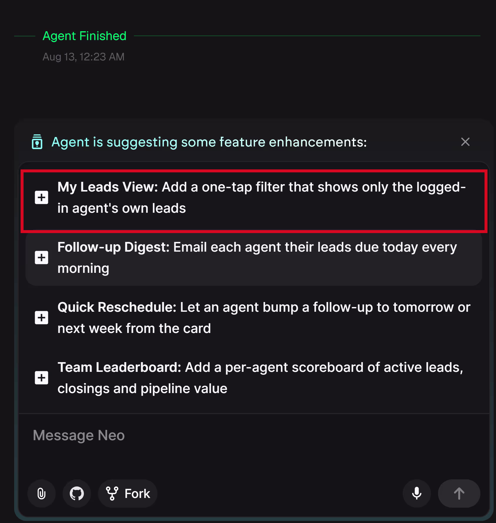 vibe coding prompts my leads suggestion