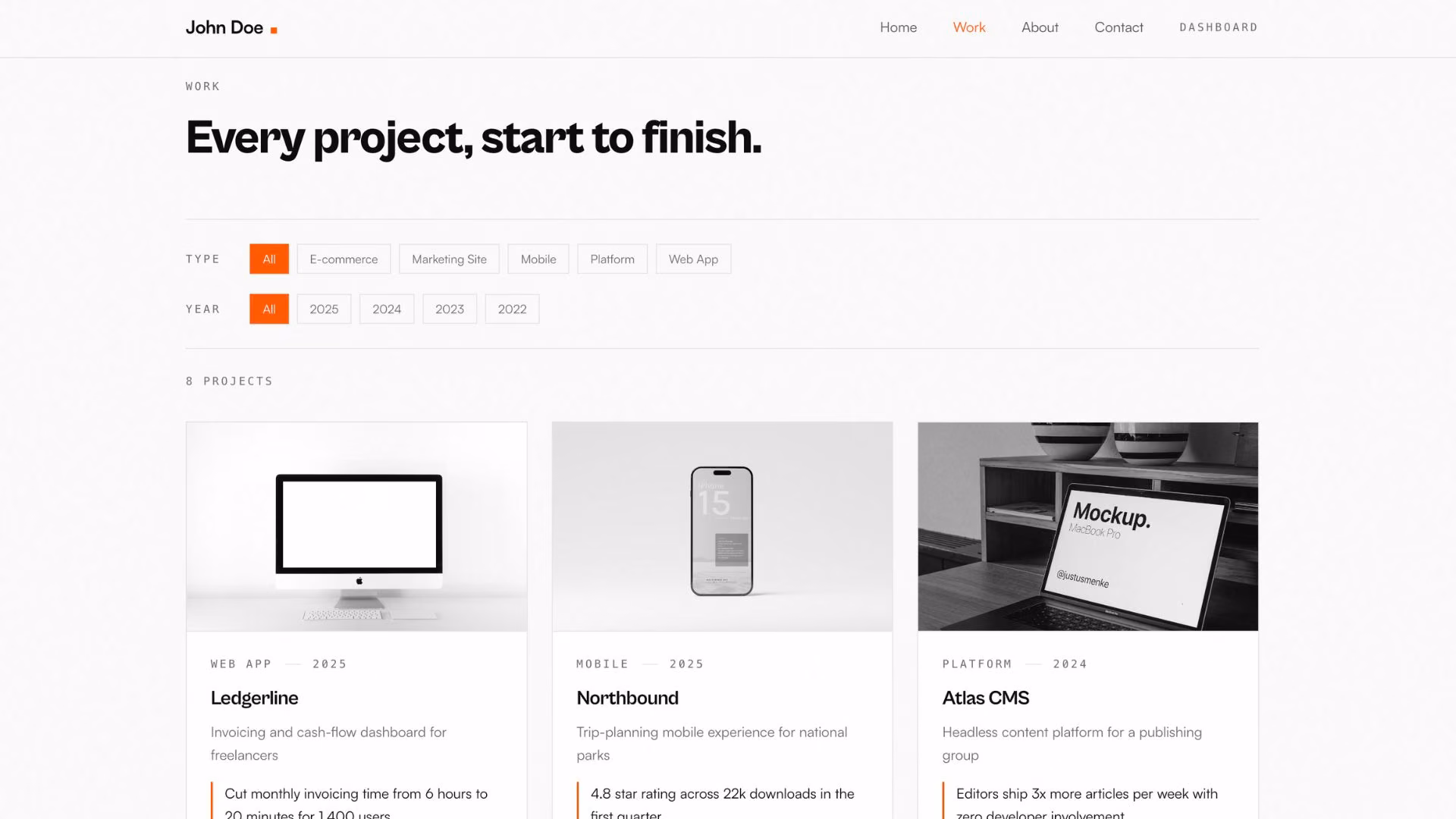 emergent portfolio work page
