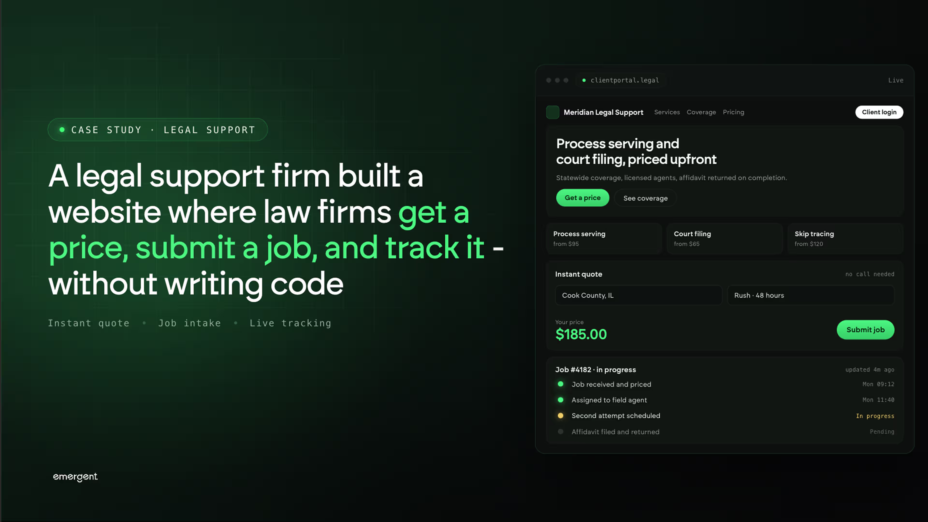legal firm built client portal website