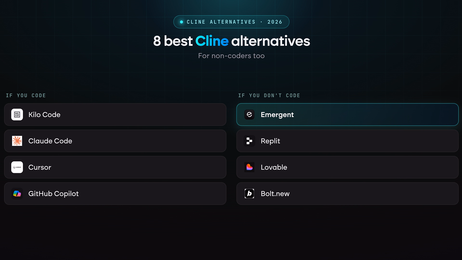 cline alternatives